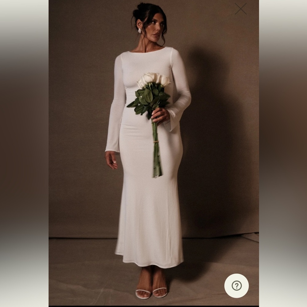 Meshki Tarna Slinky Fishtail Maxi Dress - Ivory